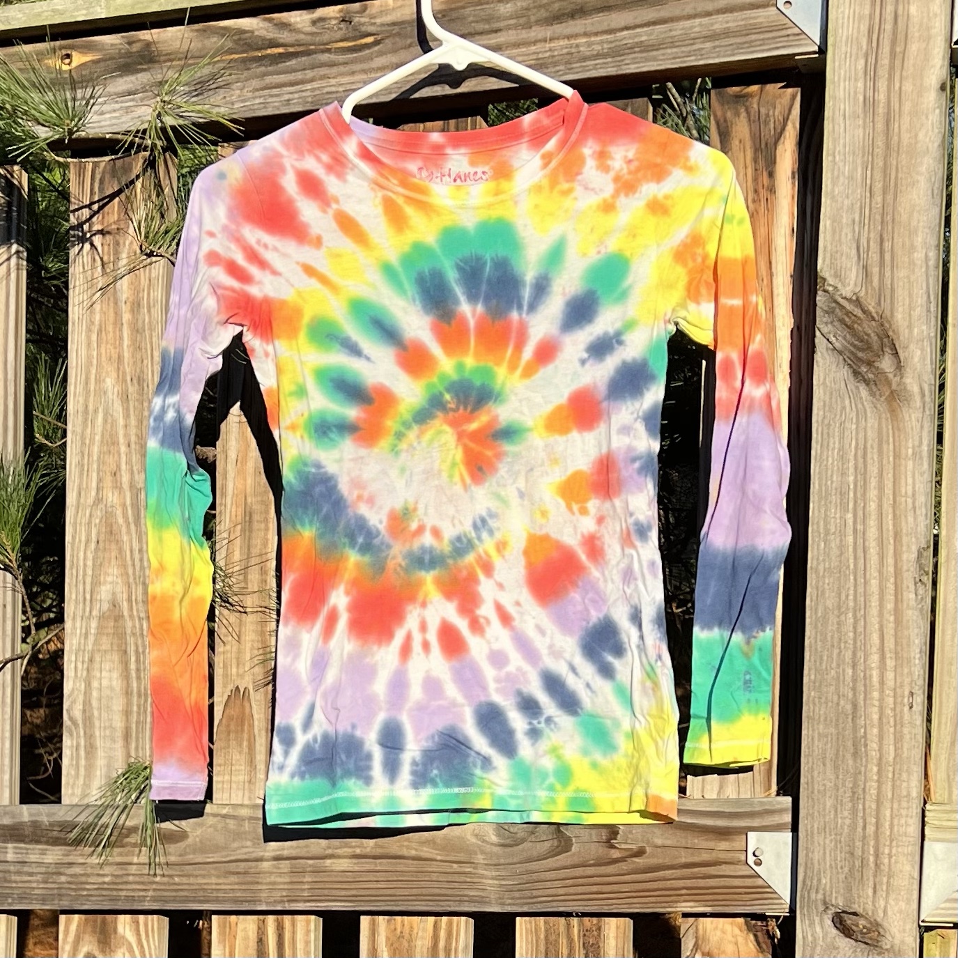 Rainbow Spiral Tie Dye Tee - Size Small — Schiller Crafts